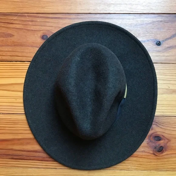 World Market Green Olive Wool Wide Brim Hat, EUC, 22” - Picture 4 of 16